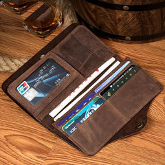 Coffee Cool Mens long Wallet Bifold Long Wallet Card Wallet Phone Wallet for Men