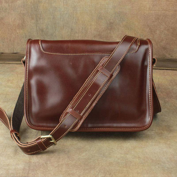 Casual Leather Brown Mens Vintage 10inch Side Bag Messenger Bag Shoulder Bags For Men