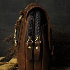 Small Mens Leather Belt Pouch Holsters Belt Case Cell Phone Waist Pouch for Men