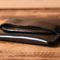 Handmade Mens Cool billfold Leather Wallet Men Small Card Slim Wallets Bifold for Men - imessengerbags
