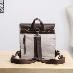Canvas Leather Mens Womens Small 13'' School Backpack College Backpack for Men - imessengerbags