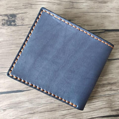 Handmade Wolf Black Tooled Leather billfold Wallet Small Wallet Cool Wallet For Men - imessengerbags