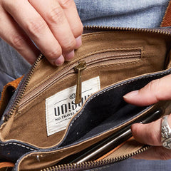 Cool Canvas Leather Mens Clutch Wallet Zipper Wristlet Bag Purse for Men