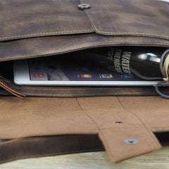 Cool Leather Mens Vintage Brown Messenger Bag Side Bag Small Shoulder Bag for Men - imessengerbags