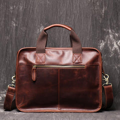 Red Brown Leather Mens 14 inches Large Laptop Work Bag Handbag Briefcase Shoulder Bags Business Bags For Men