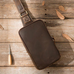 Cool Leather Mens Sling Bag Sling Shoulder Bags Sling Backpack for men - imessengerbags