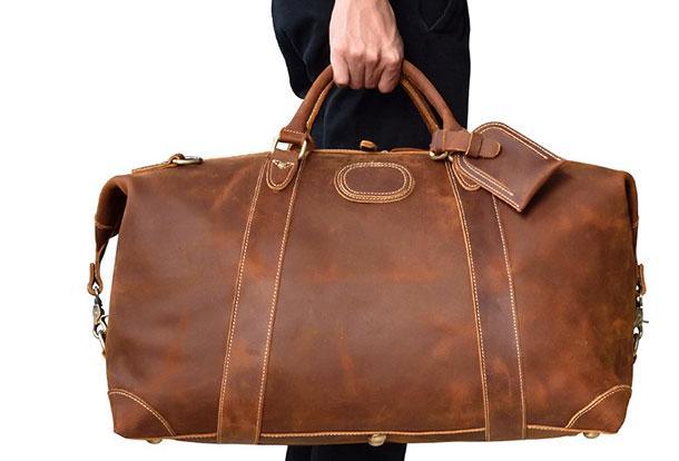 Cool Vintage Leather Mens Duffle Bags Weekender Bags Overnight Bag Travel Bag - imessengerbags