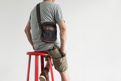 Canvas Leather Mens Cool Messenger Bag Sling Bag Chest Bag Bike Bag Cycling Bag for men - imessengerbags