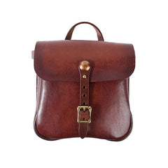 Casual Black Leather Mens Cool Square Side Bag Messenger Bag Vertical Brown Small Postman Courier Bag for Men - imessengerbags