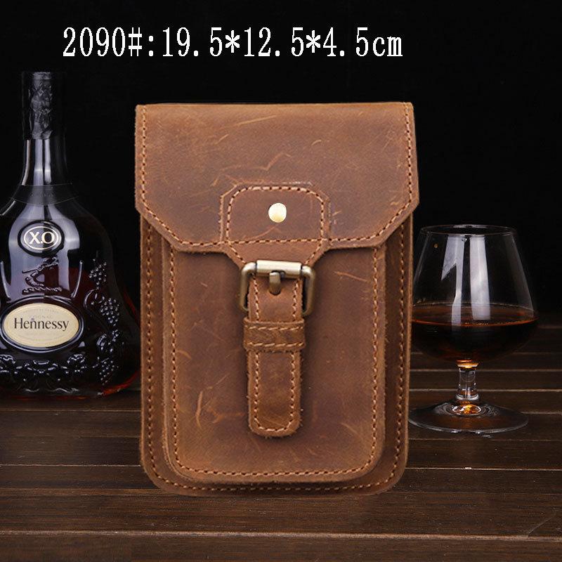 Vintage Brown Leather Men's Belt Pouch Cell Phone Holster Waist Bag For Men - imessengerbags
