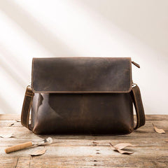 Vintage Leather Small Mens Cool Messenger Bags Small Shoulder Bag for Men