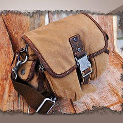 Canvas Black Mens Khaki Messenger Bags Small Postman Bag Canvas Courier Bag For Men