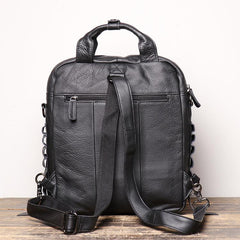 BLACK Vertical LEATHER MEN'S Messenger Bag Side Bag BACKPACK Work Handbag Briefcase FOR MEN