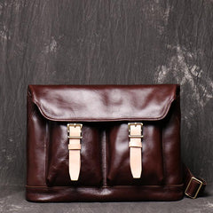 Brown Leather Men Satchel Side Bag Messenger Bag Black Courier Bag For Men