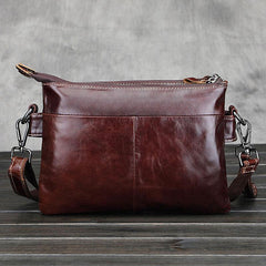 Cool Small Coffee Leather Mens Messenger Bag Shoulder Bag for Men