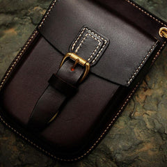 Leather Belt Pouch Mens Small Cases Waist Bag Hip Pack Belt Bag Fanny Pack Bumbag for Men - imessengerbags