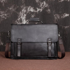 Brown Leather Men's Professional Briefcase 14‘’ Laptop Handbag Black Business Bag Messenger Bag For Men