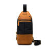 Black Canvas Leather Sling Backpack Men's Sling Bag Chest Bag Canvas One shoulder Backpack For Men