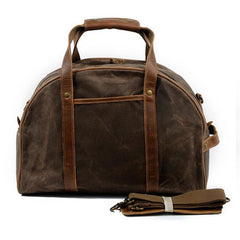 Mens Waxed Canvas Leather Small Weekender Bag Canvas Handbag Travel Bag for Men - imessengerbags