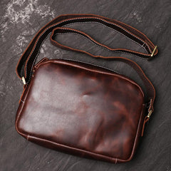Casual Leather Mens Brown Side Bag Small Messenger BAG Brown Courier Bag FOR MEN - imessengerbags
