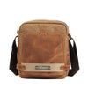 Coffee Canvas Leather Mens Side Bag Vertical Messenger Bags Army Green Canvas Courier Bag for Men