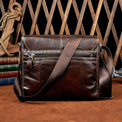 Cool Vintage Leather Mens Small Side Bag Messenger Bag Shoulder Bag for Men