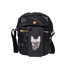 Cool Black Leather Men Small Vertical Messenger Bags Brown Side Bag Courier Bag For Men - imessengerbags