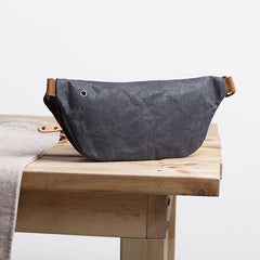 Gray Cool Canvas Mens Sling Bag Chest Bag One Shoulder Packs for men