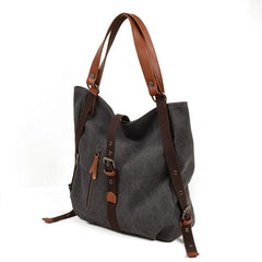 Mens Waxed Canvas Leather Tote Bag Canvas Handbag Canvas Shoulder Bag for Men - imessengerbags