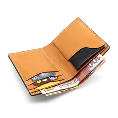 Cool Leather Mens Small Wallets Front Pocket Wallet Slim Wallet for Men - imessengerbags