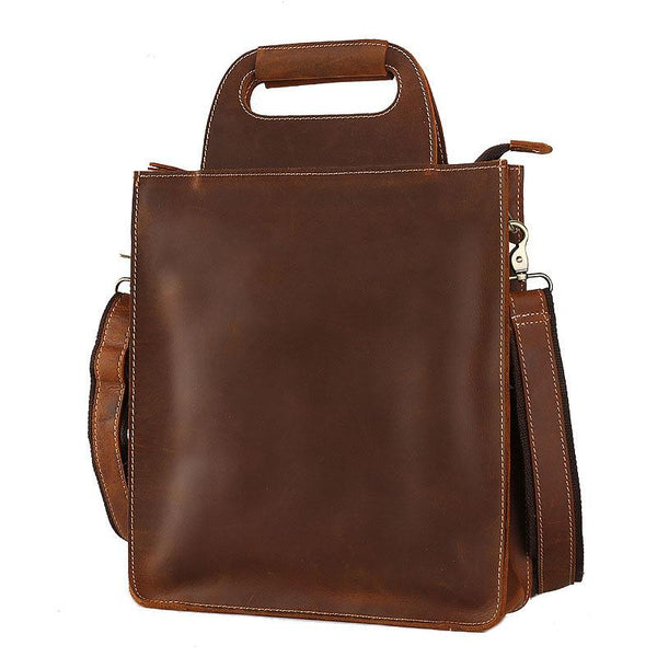 Vintage Leather Mens Briefcase Work Handbags Shoulder Bags Work Bag For Men - imessengerbags