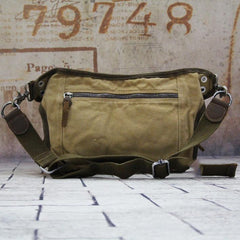 Canvas Mens Chest Bag Khaki Waist Bag Black Canvas Fanny Pack For Men