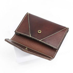 Leather Mens Card Wallet Front Pocket Wallet Envelope Cool Small Change Wallet for Men