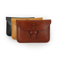 Handmade Leather Mens Front Pocket Wallet Card Wallets Small Change Wallets for Men