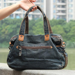 Blue Denim Mens Womens Casual Large Handbag Messenger Bags Jean Handbags Shoulder Bag For Men