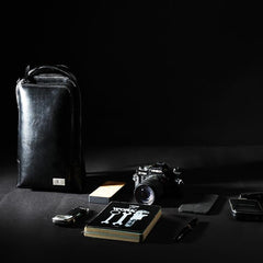 Cool Leather Men's Black Sling Bag One Shoulder Backpack Chest Bag For Men - imessengerbags