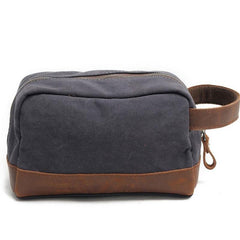 Cool Canvas Leather Mens Zipper Wristlet Bags Vintage Clutch Zipper Bags for Men