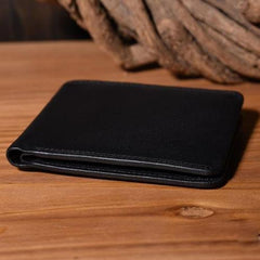 Genuine Leather Mens Cool billfold Leather Wallet Men Small Wallets Bifold for Men - imessengerbags