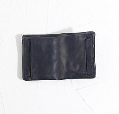 Handmade Leather Mens Cool Black billfold Wallets Small Wallet Men Bifold Wallets Front Pocket Wallet for Men - imessengerbags