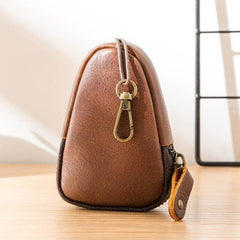 Black Leather Mens Small Car Key Wallet Brown Key Holder Coin Purse For Men - imessengerbags