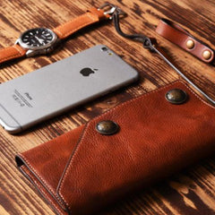 Handmade Mens Cool Leather Chain Wallet Biker Trucker Wallet with Chain for Men - imessengerbags