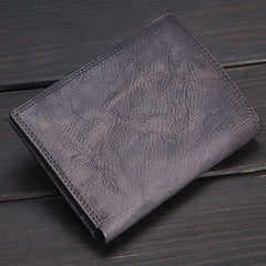 Handmade Mens Cool billfold Leather Wallet Men Small Slim Wallets Bifold for Men - imessengerbags