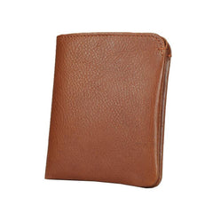Leather Men's Billfold Wallet Bifold Small Wallet Black Slim Wallet Front Pocket Wallet For Men - imessengerbags