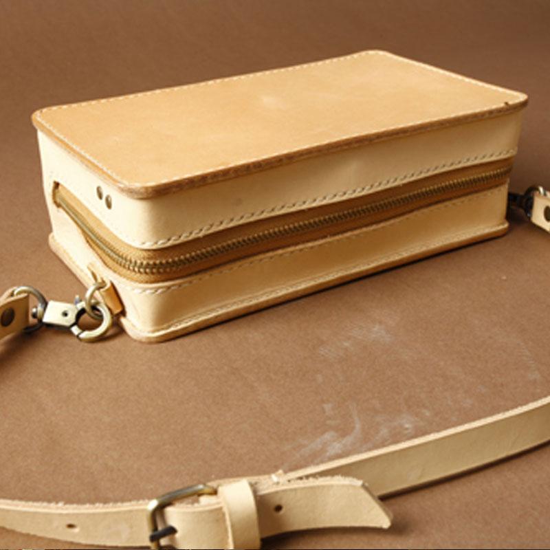 Handmade Small Leather Mens Messenger Bag BOX Shoulder Bag for Men - imessengerbags