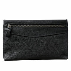 Black Leather Mens Multi Layer Business Clutch Wallet Wristlet Wallet For Men - imessengerbags
