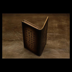 Handmade Leather Tooled Alien-Predator Mens Long Wallet Cool Leather Wallet Clutch Wallet for Men - imessengerbags