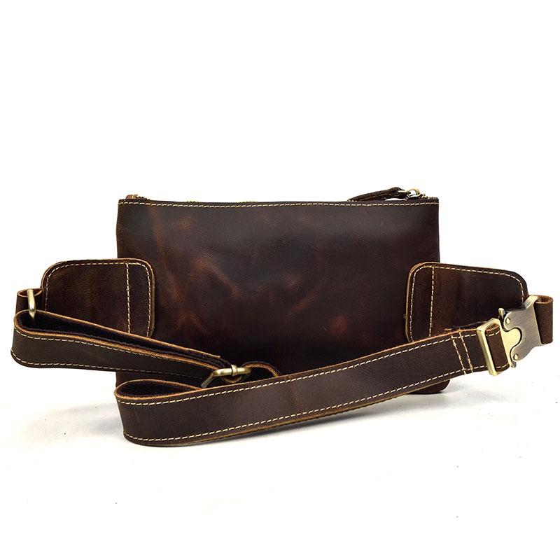 Waist Bag for Man Brown Color Check Design Kamr Bag for Boys