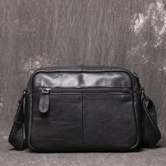 Black LEATHER MENS Small SIDE BAG COURIER BAG Black Small MESSENGER BAG FOR MEN