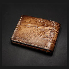 Handmade Leather Tooled League of Legends LOL Vladimir The Crimson Reaper Mens billfold Wallet Cool Leather Wallet Slim Wallet for Men - imessengerbags