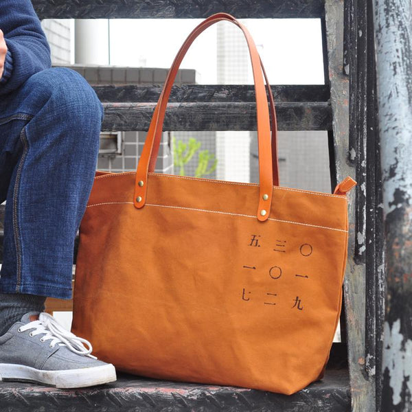 Vintage Canvas Leather Mens Womens Tote Shopping Bags Messenger Bag Tan Tote Handbag For Men Women - imessengerbags